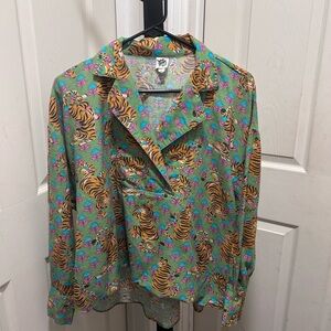 Ivy Jane Floral Tiger Print Shirt